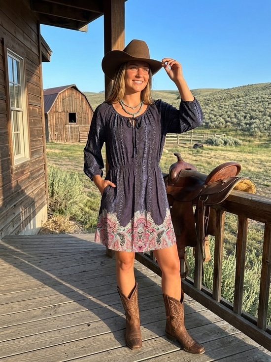 Ariat Tops - Ariat Snakeskin & Paisley Border Print Tunic Dress Medium M/M